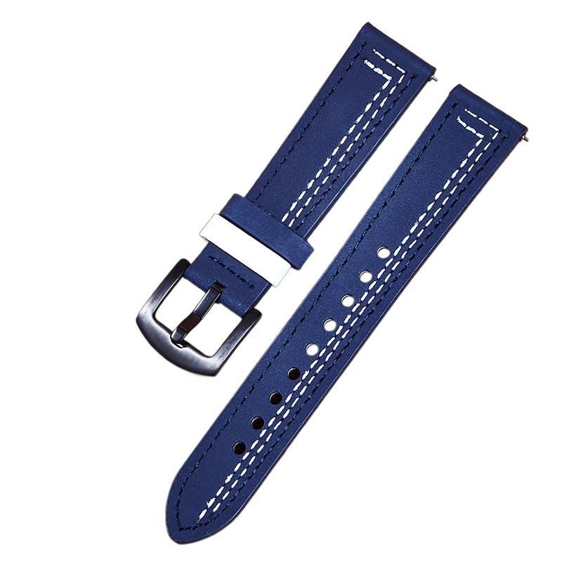 QX White Classic Leather Strap Smartwatch Band Compatible with Apple Watch with Adjustable Fit Replacement Strap for Daily Wear - Image 1