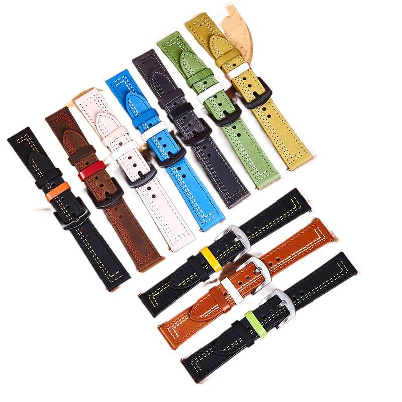 QX White Classic Leather Strap Smartwatch Band Compatible with Apple Watch with Adjustable Fit Replacement Strap for Daily Wear - Image 3