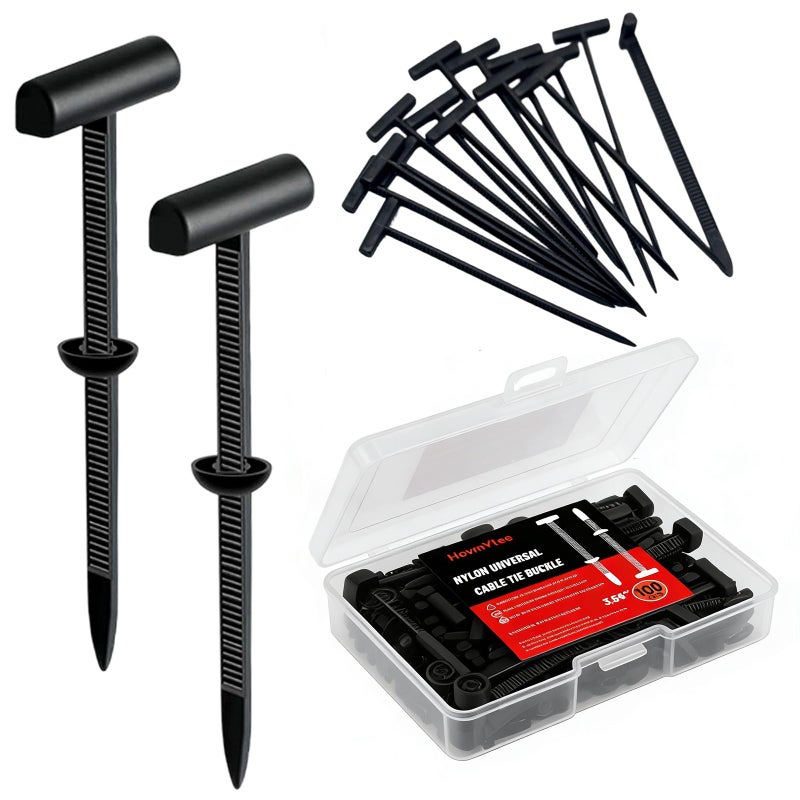 Hovmvtee Upgrade Nylon Universal Cable Tie Buckle with Storage Box Cable Tie Buckle Zip Tie Clips for Car Fender Bumper Fix Mudguard Fastener Automotive Replacement100pcs - Image 3