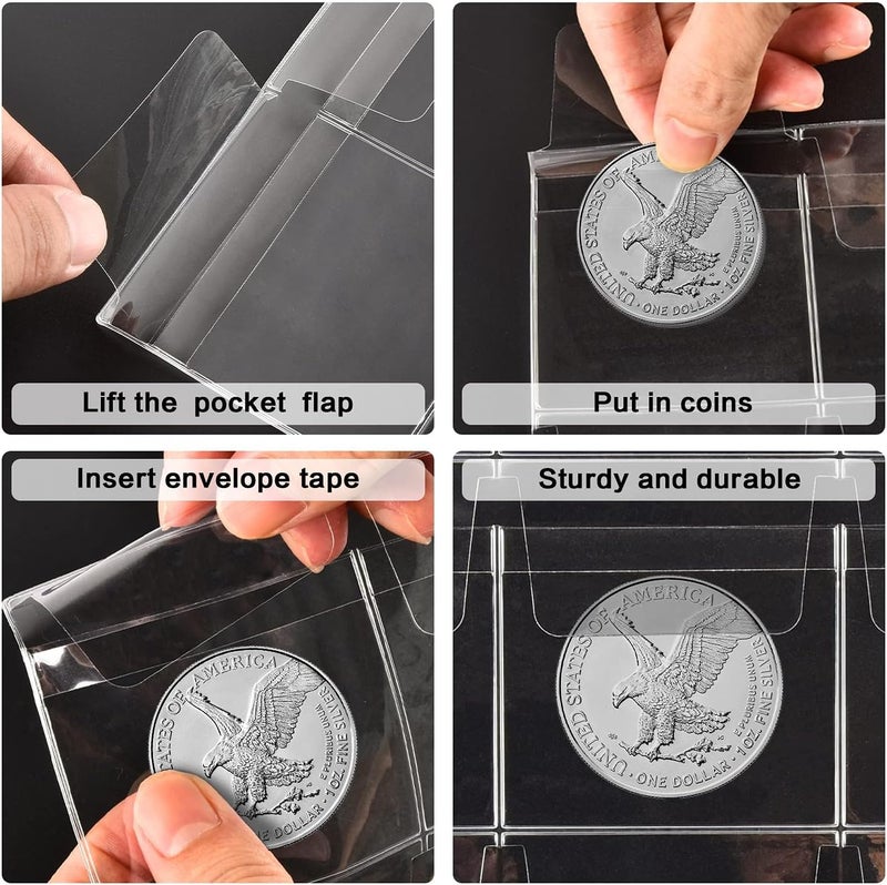 ANKHOH 12 Sheets Coin Collection Supplies Pages, Coins Collecting Book Album Protectors Sleeves with Standard 9 Hole for Coin Binder, Currency Holder Storage for Pennies, Quarters, Stamp Supply (12 Pocket) - Image 3