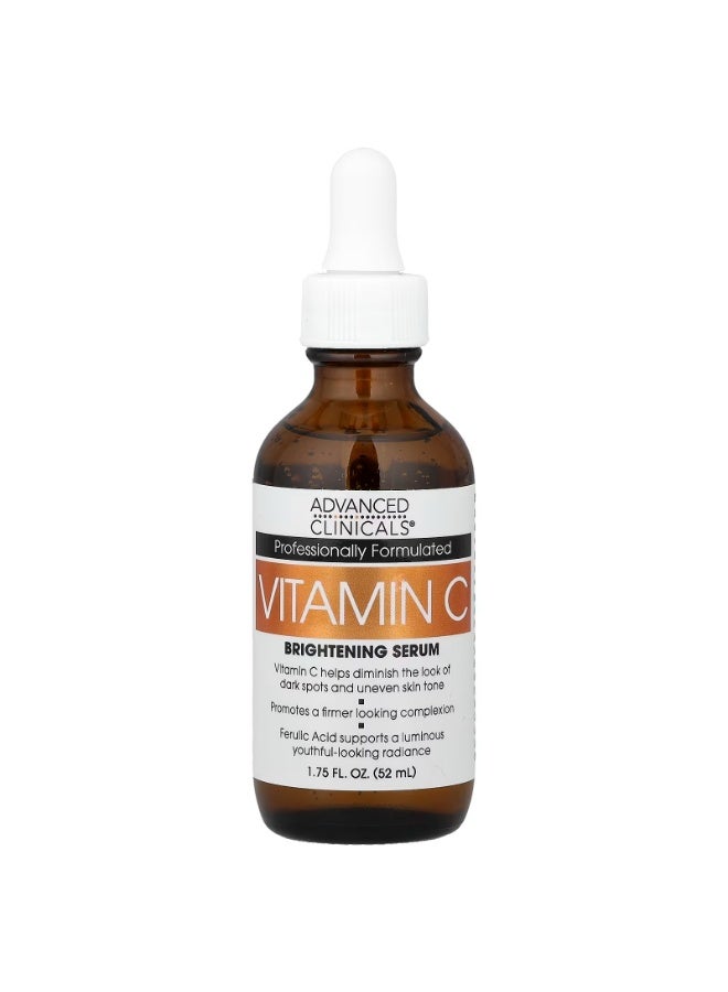 Advanced Clinicals Vitamin C Brightening Serum 52ml | Anti-Aging Facial Serum with Hyaluronic Acid & Ferulic Acid | Helps Fade Dark Spots, Improve Skin Tone & Restore Radiance - Image 1