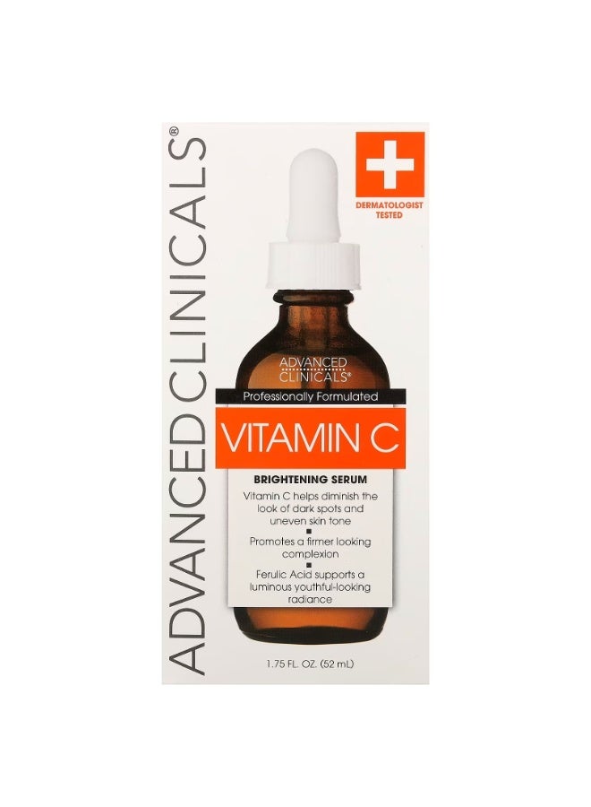 Advanced Clinicals Vitamin C Brightening Serum 52ml | Anti-Aging Facial Serum with Hyaluronic Acid & Ferulic Acid | Helps Fade Dark Spots, Improve Skin Tone & Restore Radiance - Image 2