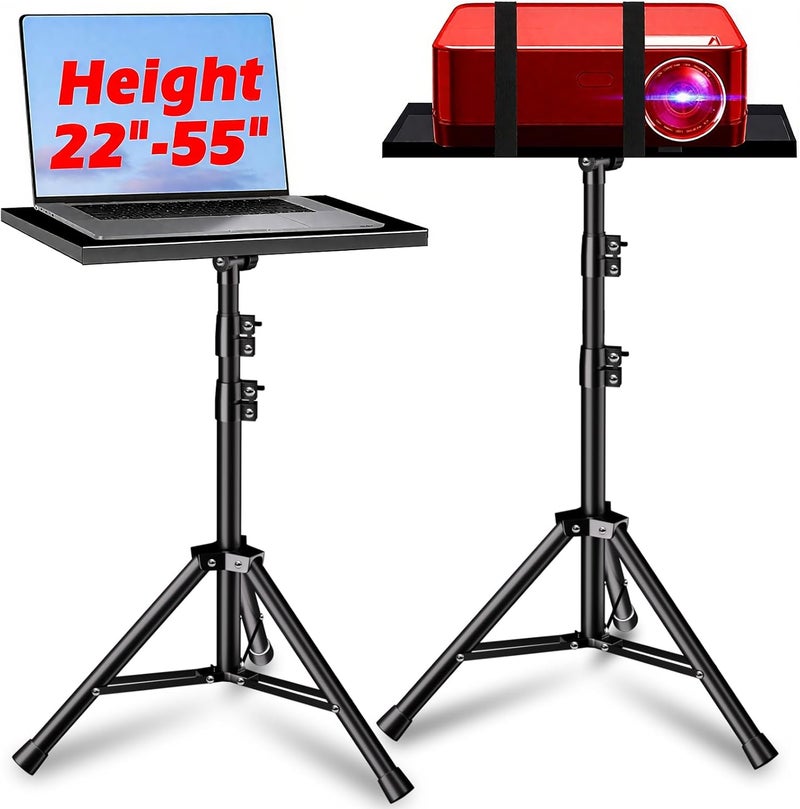 REHOSEUP Projector Stand- Laptop Stand Adjustable Height 21 to 55 Inch,Projector Tripod with Phone Holder,Tripod for Projector,DJ Equipment,Projector Stand for Outdoor Movies,Office, Home, Stage or Studio… - Image 1