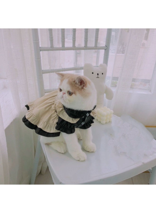 A.M English style milk tea temperament Pet Dog Cat dress - Image 1