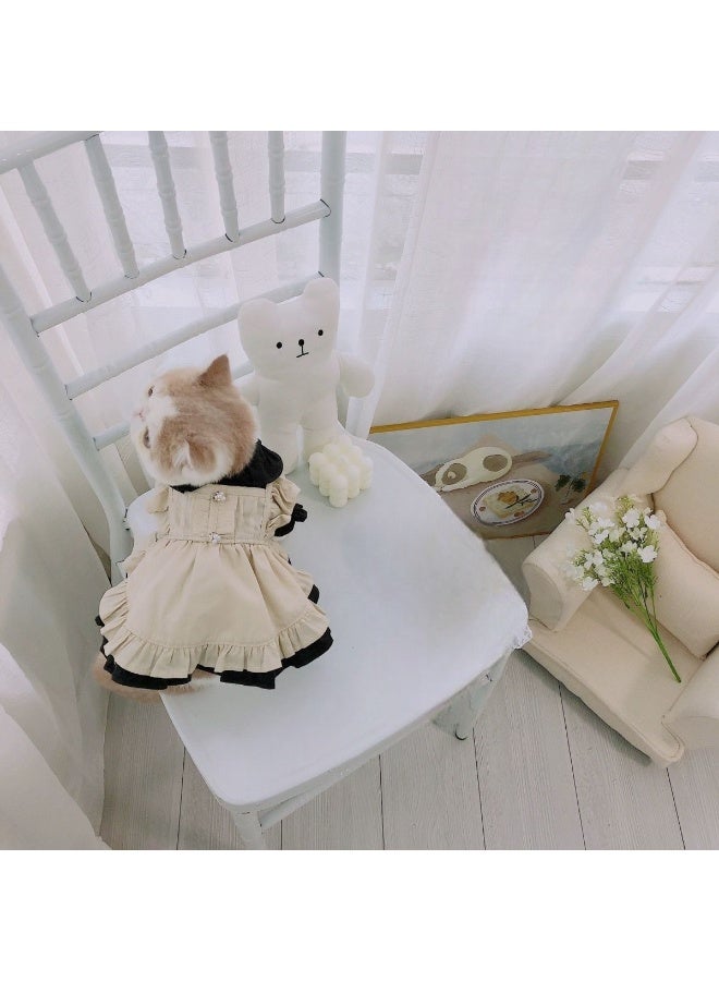A.M English style milk tea temperament Pet Dog Cat dress - Image 2
