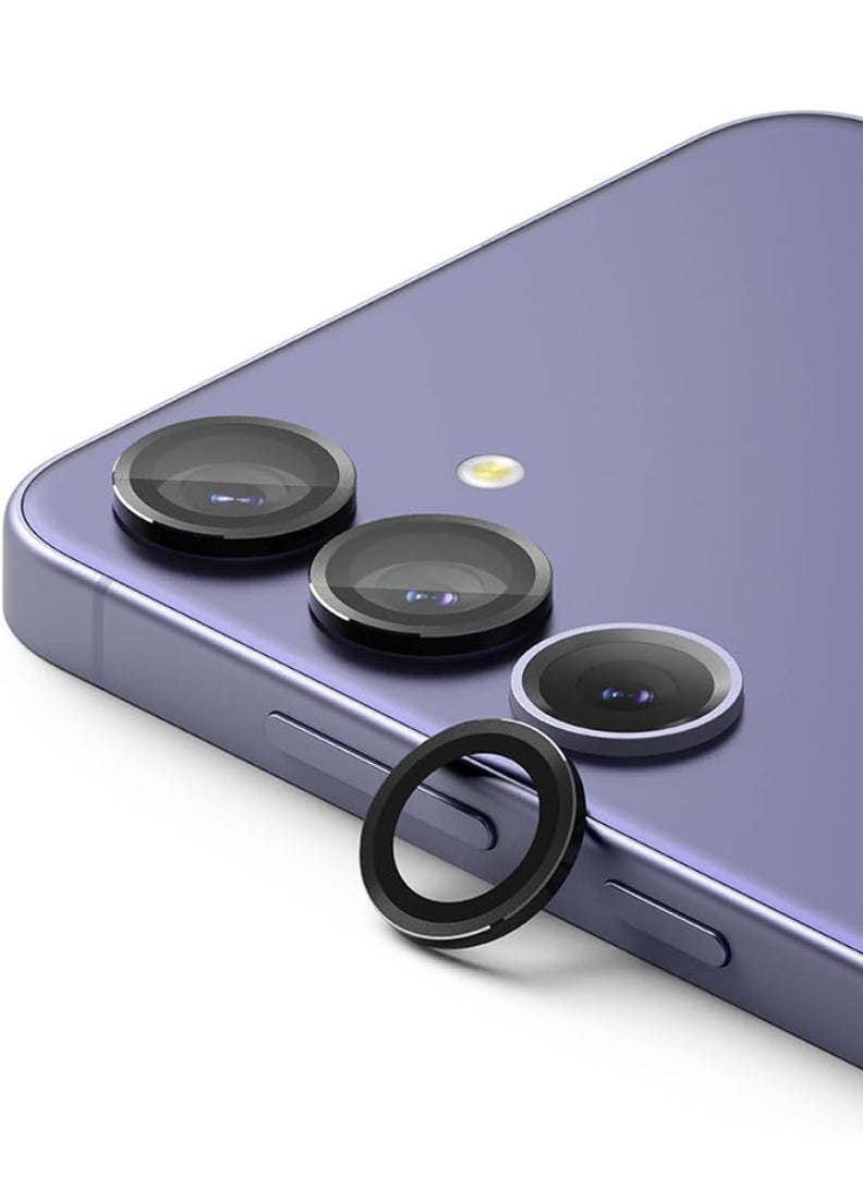 Theodor S23/ S23 Plus/ S24 5 Pcs Camera Lens Protector With 9H Tempered HD Glass Camera Cover Anti Scratch Aluminum Alloy Camera Ring, Phantom Black  - Image 1
