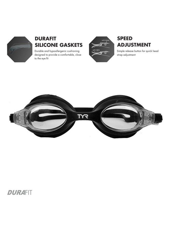 TYR Big Swimple Optical Swim Goggles 5.5 (Clear;Black) - Image 3