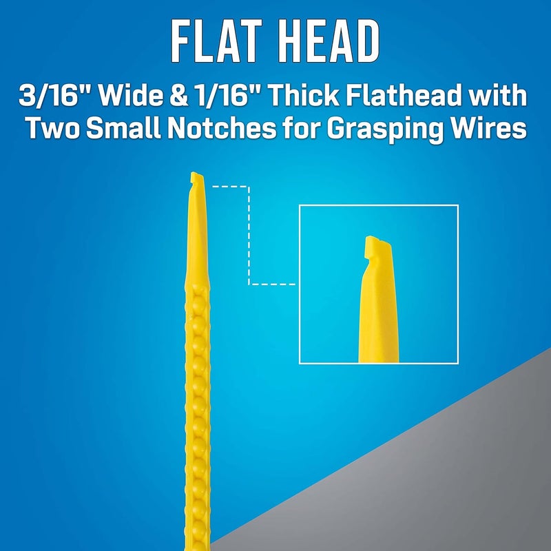 Jonard Tools JIC-22035NT/10 Yellow Nylon Probe Pick Spudger with L-Shaped Wire Hook - 7" Length (Pack of 10) - Image 3