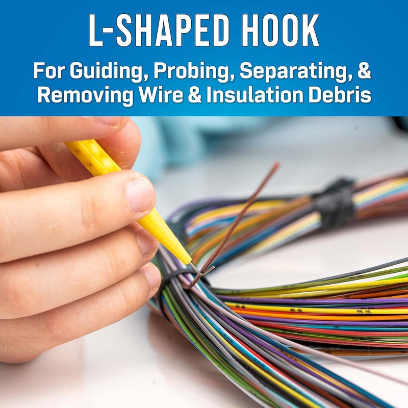 Jonard Tools JIC-22035NT/10 Yellow Nylon Probe Pick Spudger with L-Shaped Wire Hook - 7" Length (Pack of 10) - Image 2