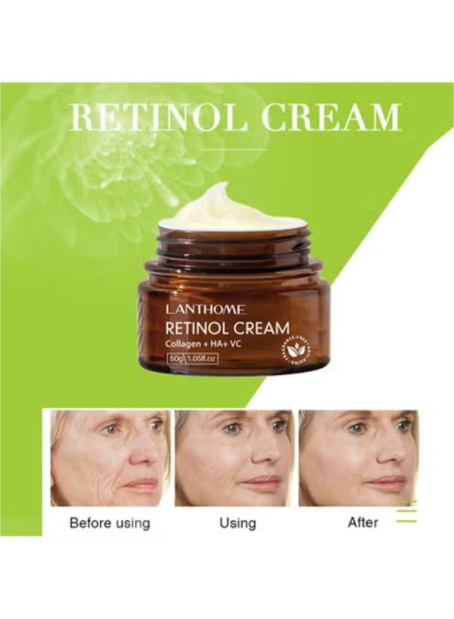 Lanthome Retinol Cream with Collagen, HA and VC, Anti Aging Cream to Reduce Fine Lines and Wrinkles, Retinol Face Moisturizer for Face Neck and Eyes, 50g - Image 4