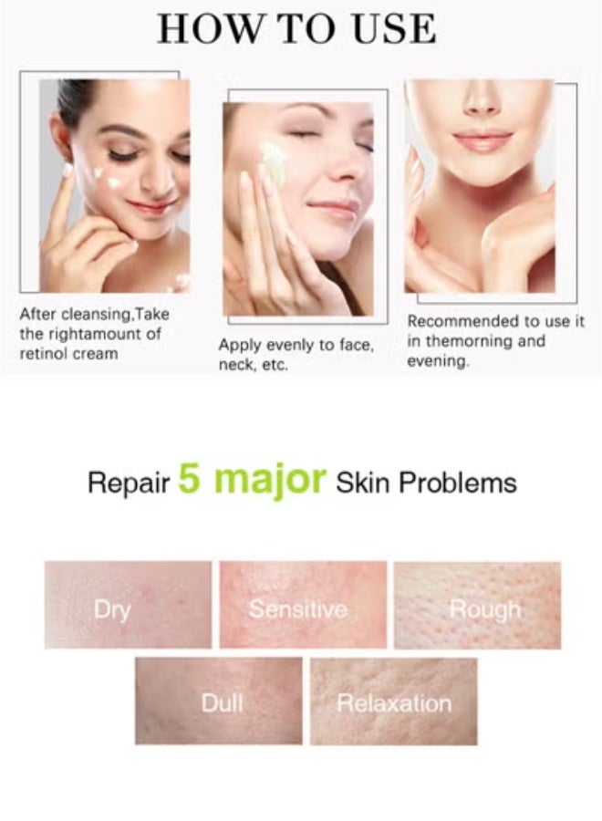 Lanthome Retinol Cream with Collagen, HA and VC, Anti Aging Cream to Reduce Fine Lines and Wrinkles, Retinol Face Moisturizer for Face Neck and Eyes, 50g - Image 5
