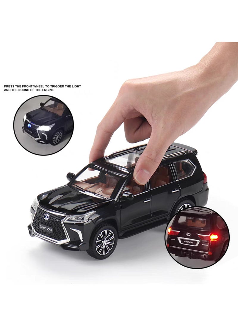 CHE ZHI 1:24 Lexus 570 Off-Road in Luxury SUV Diecast Model Car, Zinc Alloy Pull Back Toy Car with Sound and Light  - Image 3