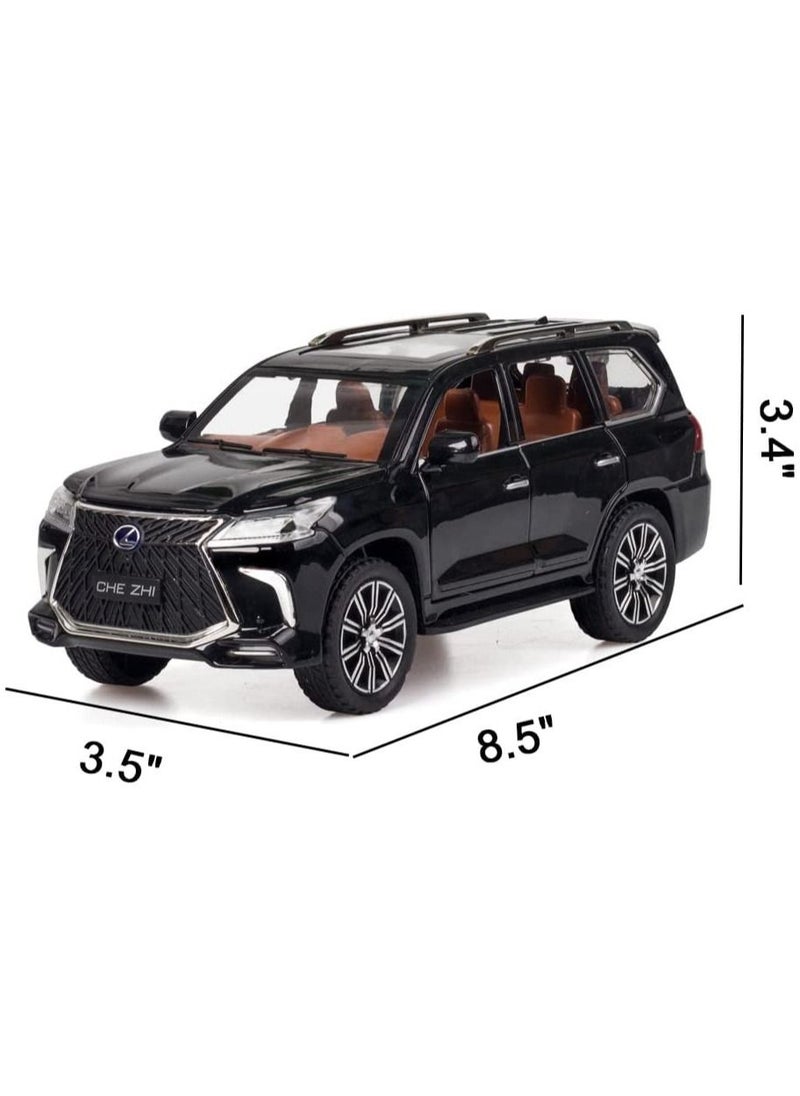 CHE ZHI 1:24 Lexus 570 Off-Road in Luxury SUV Diecast Model Car, Zinc Alloy Pull Back Toy Car with Sound and Light  - Image 4