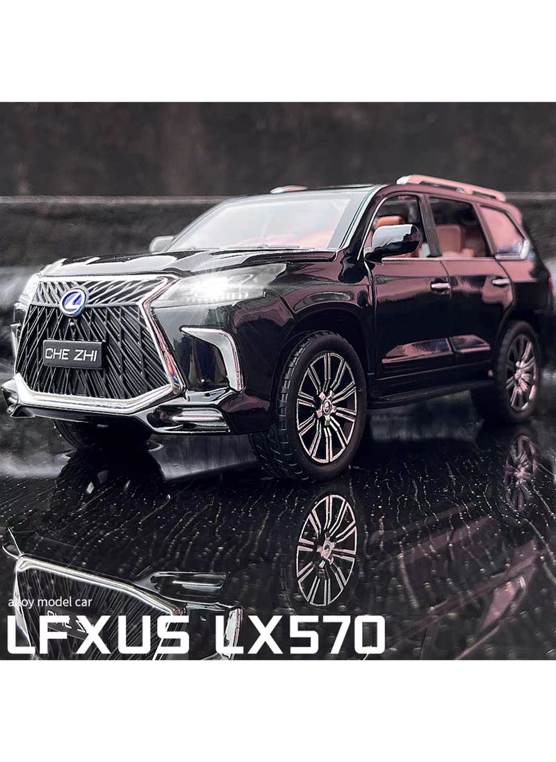 CHE ZHI 1:24 Lexus 570 Off-Road in Luxury SUV Diecast Model Car, Zinc Alloy Pull Back Toy Car with Sound and Light  - Image 2