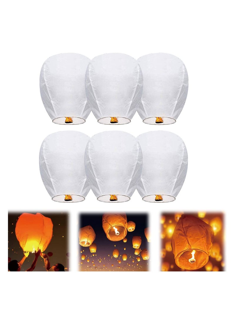 SYOSI Chinese Sky Lanterns, Flying Paper Lanterns Wish Sky Lanterns, Biodegradable Eco-Friendly to Release in Memory Wish for New Year, Weekends, Holidays, Festivals Weddings Parties (6Pcs) - Image 1