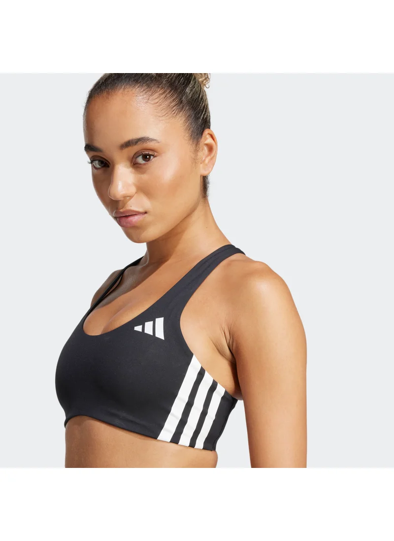 اديداس Power React Train Medium Support 3 Stripe Bra