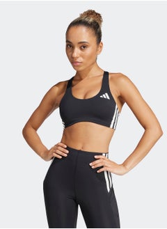 Adidas Power React Train Medium Support 3 Stripe Bra  - Image 1