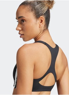 Adidas Power React Train Medium Support 3 Stripe Bra  - Image 3