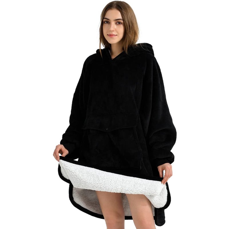 Krifey Wearable Blanket Hoodie  Oversized Sherpa Hooded as Birthday Gifts for Mom Women Girlfriend Men  Cozy Sweatshirt with Giant Pocket - Image 3