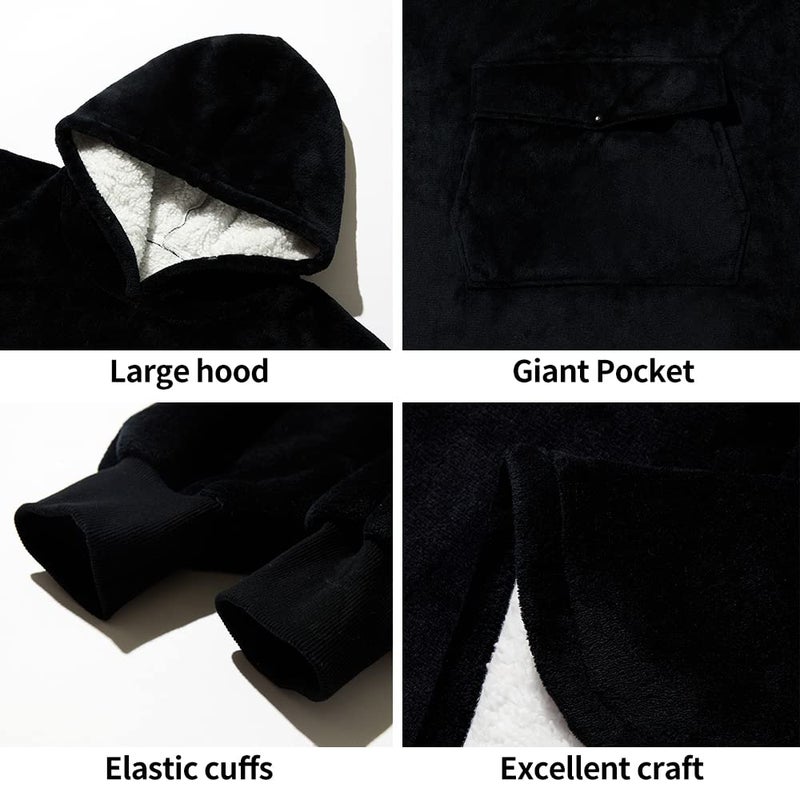 Krifey Wearable Blanket Hoodie  Oversized Sherpa Hooded as Birthday Gifts for Mom Women Girlfriend Men  Cozy Sweatshirt with Giant Pocket - Image 4