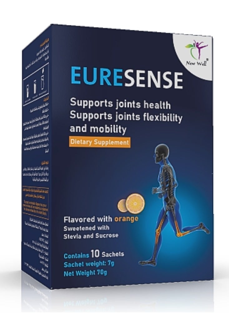 NEW WELL Euresense  Box 10 Sachets  - Supports elasticity & cushioning in joints  - Image 1