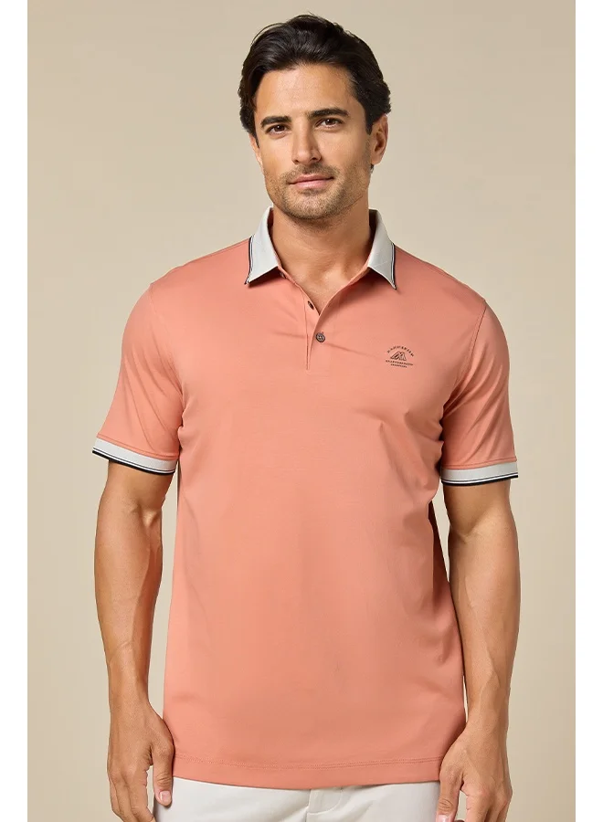 مانرزم The Coral Reef Peach Cotton Polo Comfort Fit