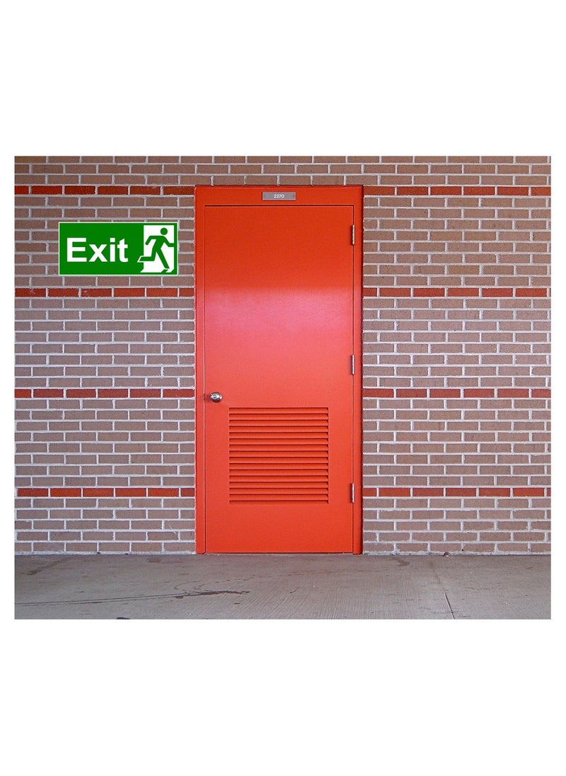 Generic Directional sign Exit sign with right arrow Green exit door sticker sign Adhesive sticker for emergency exits for companies and institutions Manufactured by Up to Date Egypt  - Image 2