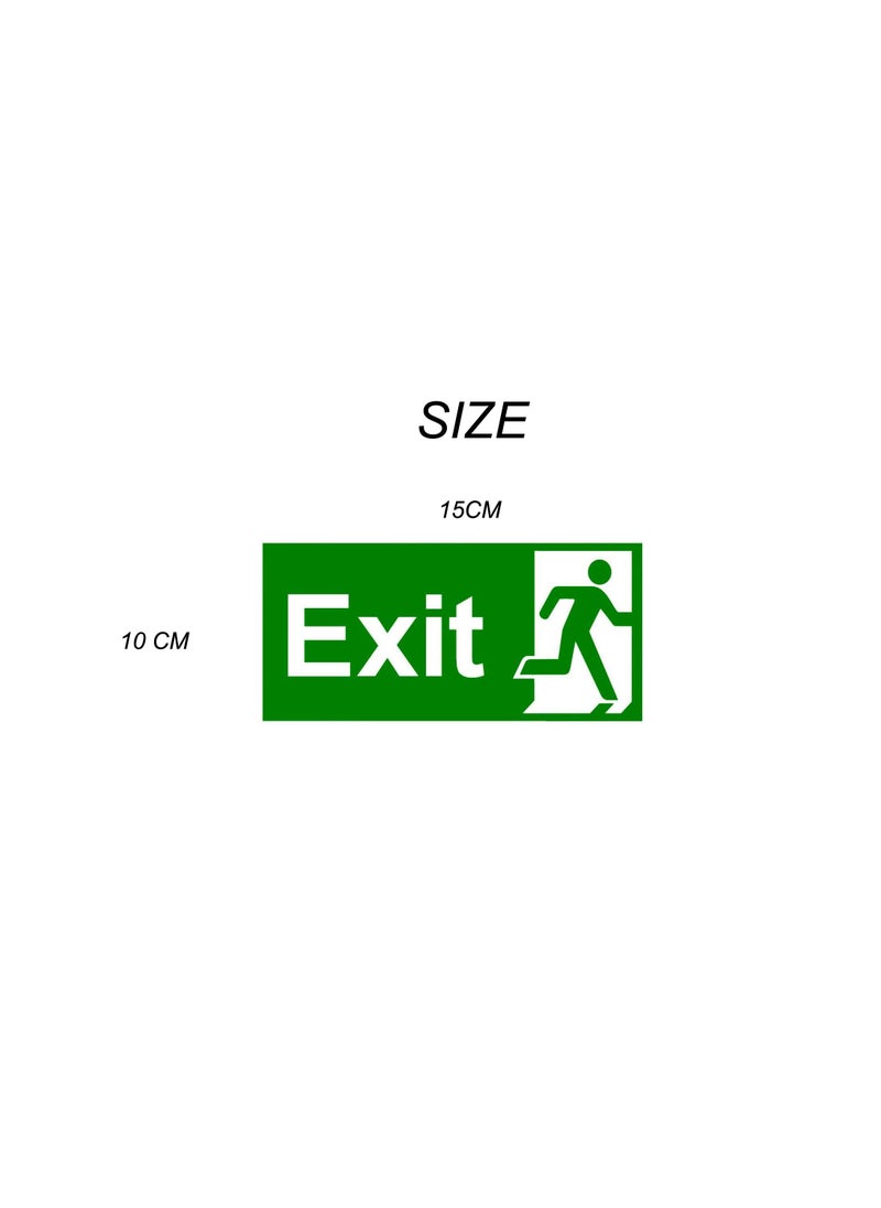 Generic Directional sign Exit sign with right arrow Green exit door sticker sign Adhesive sticker for emergency exits for companies and institutions Manufactured by Up to Date Egypt  - Image 5