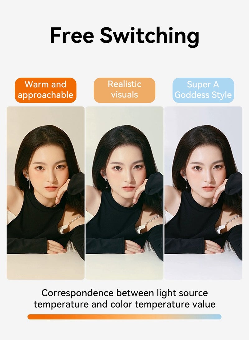 LEOKOR 10.2" Ring Light,Ring Light for Desk Video Recording,Desktop Laptop Light Ring Video Conference Zoom Lighting,for Computer,Live Streaming,Video Call,Podcast White - Image 3