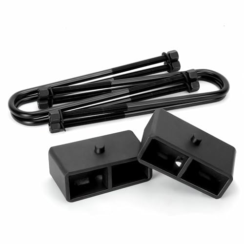 KSP PERFORMANCE مجموعة رفع خلفية KSP 2" لفورد F250 F350، كتلة رفع خلفية 2 بوصة لفورد F250 F350 سوبر ديوتي 2011+، 2 قطعة كتلة رفع مع 4 قطع من مسامير U طويلة للينابيع المربعة لفورد بيك أب 2WD 2X2 4WD 4X4 - Image 1