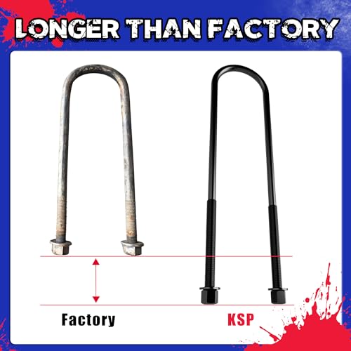 KSP PERFORMANCE مجموعة رفع خلفية KSP 2" لفورد F250 F350، كتلة رفع خلفية 2 بوصة لفورد F250 F350 سوبر ديوتي 2011+، 2 قطعة كتلة رفع مع 4 قطع من مسامير U طويلة للينابيع المربعة لفورد بيك أب 2WD 2X2 4WD 4X4 - Image 5