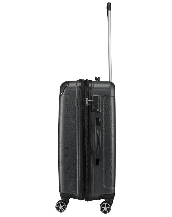 Wenger Black Protector Medium 67 Cm Hardside 4-Double Wheeled Expandable Check-In Luggage Trolley - Black  | Best Price UAE