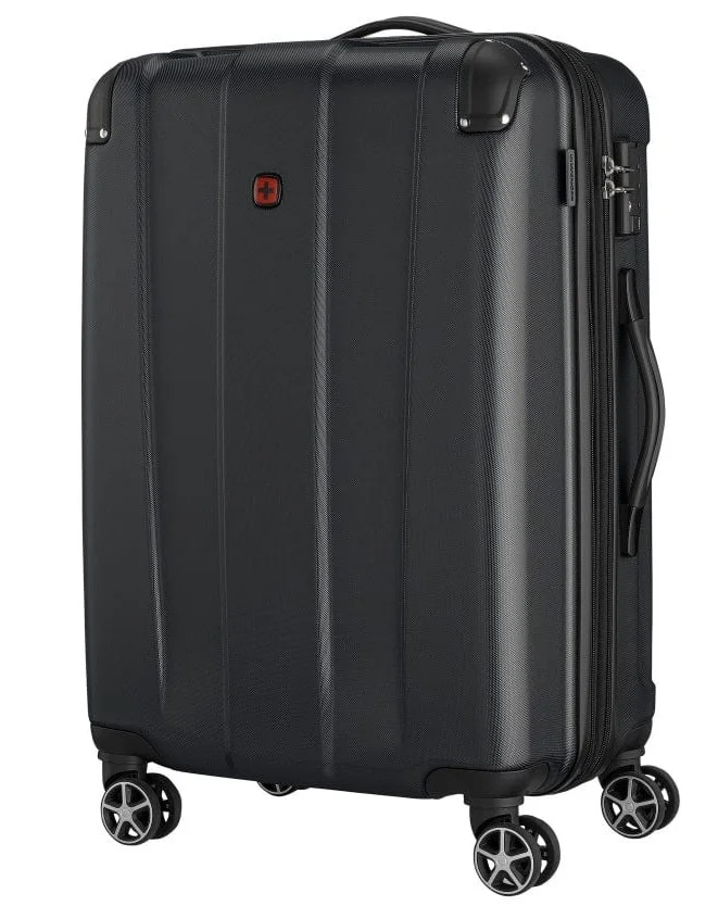 Wenger Black Protector Medium 67 Cm Hardside 4-Double Wheeled Expandable Check-In Luggage Trolley - Black  | Best Price UAE