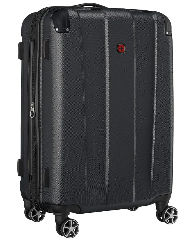 Wenger Black Protector Medium 67 Cm Hardside 4-Double Wheeled Expandable Check-In Luggage Trolley - Black  | Best Price UAE