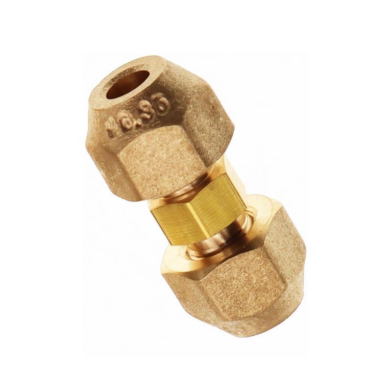 METER STAR 1/4" (6.35mm) HVAC No-Weld Copper Pipe Connector â€“ Double Flare Nut Coupler, Tool-Free Compression Fitting for AC Refrigerant Lines