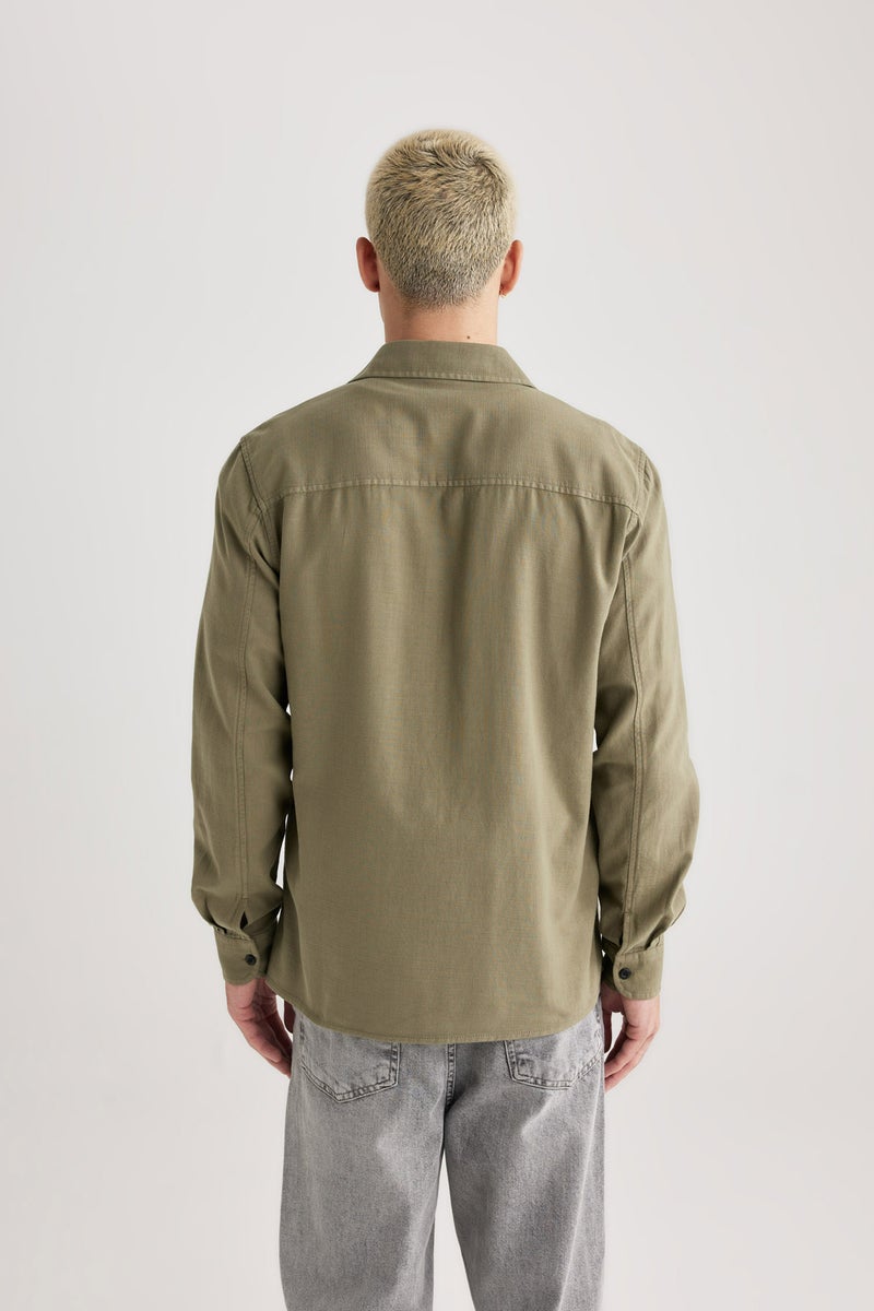 DeFacto Man Regular Fit Cotton Long Sleeve Shirt Jacket - Image 5