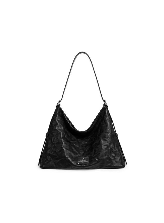 MOOD Miaodi First Layer Cowhide Large Capacity Underarm Hobo Bag Relaxed Crossbody Commuter Tote Birthday Gift For Girlfriend - Image 2