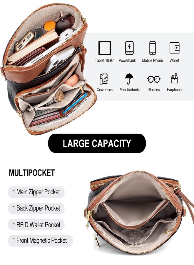 nuoku Crossbody Bag for Women,Small Lightweight Medium Shoulder Handbags Soft Leather Women's Crossbody Pursewith Tassel (Black Brown-A) - Image 5