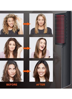 Generic Hair Straightener Brush,Beard Straightener Comb,Ceramic Heating,6 Temperature Control,Anti-Scald,Frizz-Free,30s Fast Heat Up, Auto Off, Portable Hair Straightening Comb,For Men & Women  - Image 3