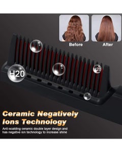 Generic Hair Straightener Brush,Beard Straightener Comb,Ceramic Heating,6 Temperature Control,Anti-Scald,Frizz-Free,30s Fast Heat Up, Auto Off, Portable Hair Straightening Comb,For Men & Women  - Image 2