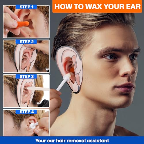 Wokaar 2-in-1 Ear & Nose Waxing Kit for Men & Women | 100g Hair Removal Wax + 99pc | 20 Applicators, 10 Nasal Sticks, 15 Wipes & 20 Earplugs | No Microwave Needed | Nose Wax Kit, Ear Hair Remover - Image 3