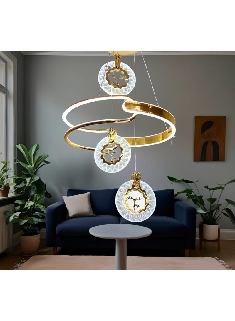 Modern LED chandelier with remote control for ceiling decoration, suitable for all decorations