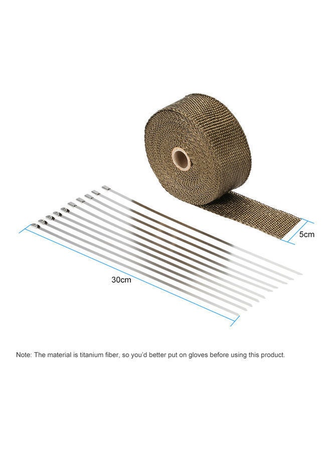 NIBEMINENT Titanium Fiber Heat Wrap With 10 Cable Ties - Image 2