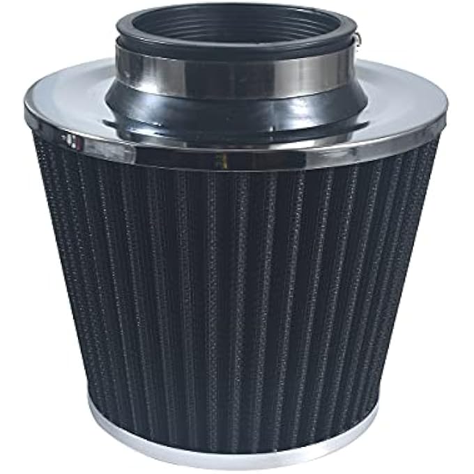 pinkhatcat Black 3" 76mm Performance High Flow Cold Air Intake Cone Replacement Dry Air Filter - Image 3