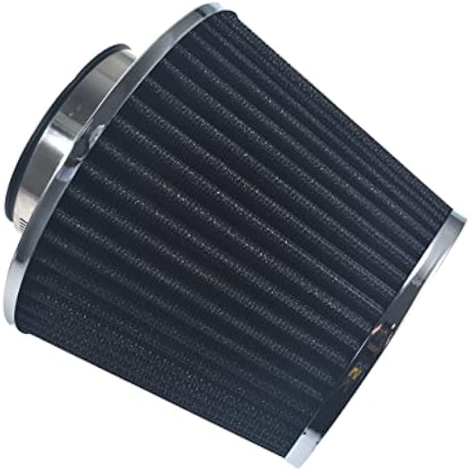 pinkhatcat Black 3" 76mm Performance High Flow Cold Air Intake Cone Replacement Dry Air Filter - Image 5