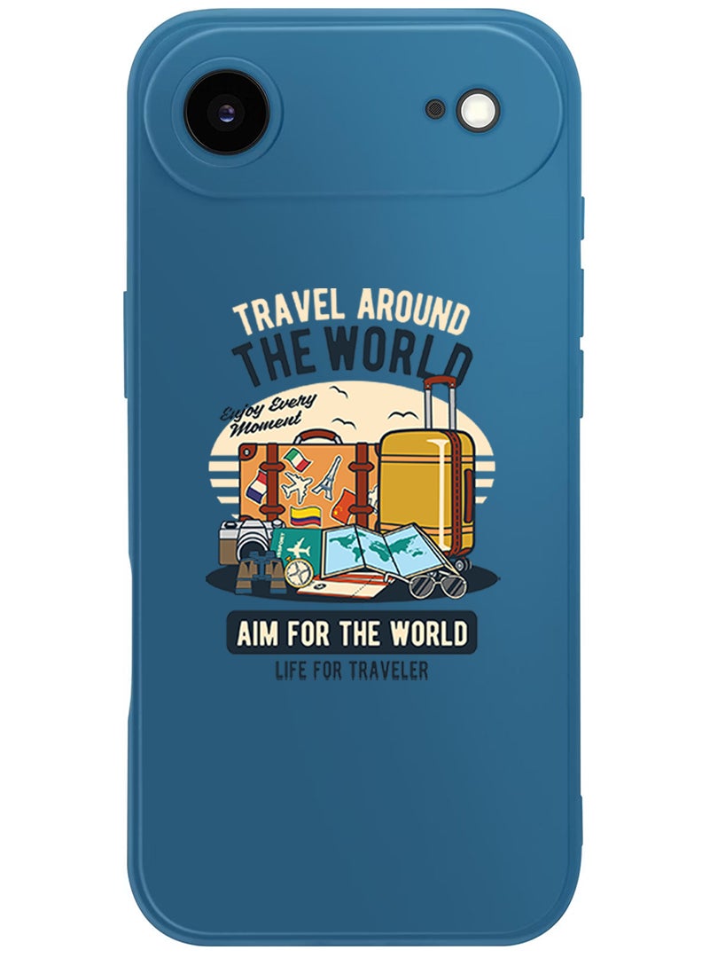 Theodor Protective Slim Fit Case Liquid Silicone Cover with Full Body Protection Anti-Scratch Shockproof Case For Apple iPhone 17 Air (Blue) Aim for the world - Image 1