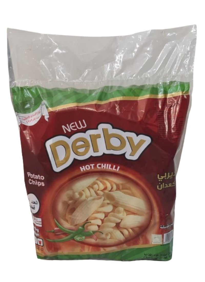 Derby - Potato chips snacks Hot Chilli flavor 20grams Pack of 20 piece - Image 1