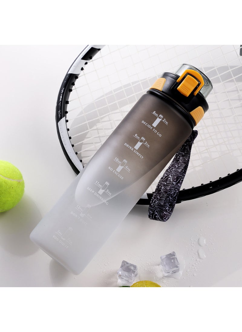 Generic Mens Gradient Cycling Water Bottle with Straw Black (straight drink) 