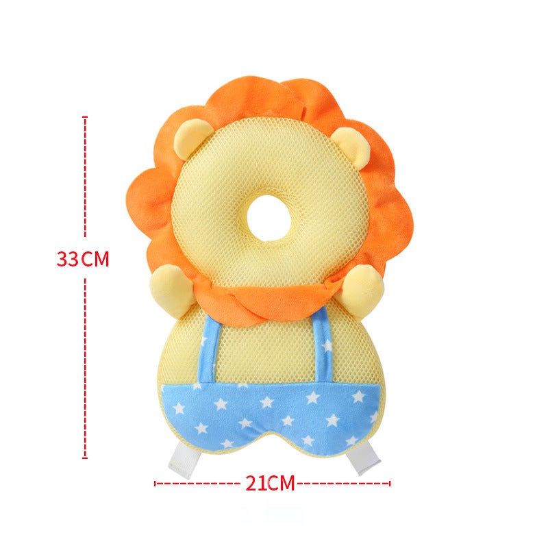 New children's protective pillow summer baby toddler head pillow baby protective head protection pad factory direct supply Large grid lion (excluding horizontal solid belt) - Image 1