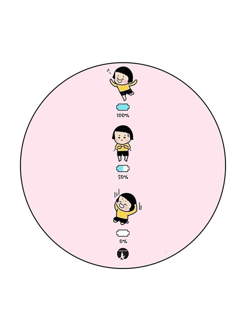 Girl Printed Mouse Pad Round  Multicolour
